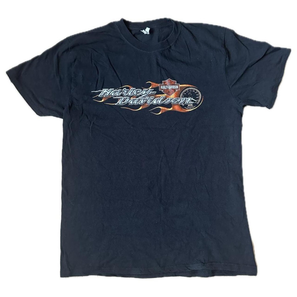 Harley-Davidson Flame Logo Tee – Black Vintage Fit
